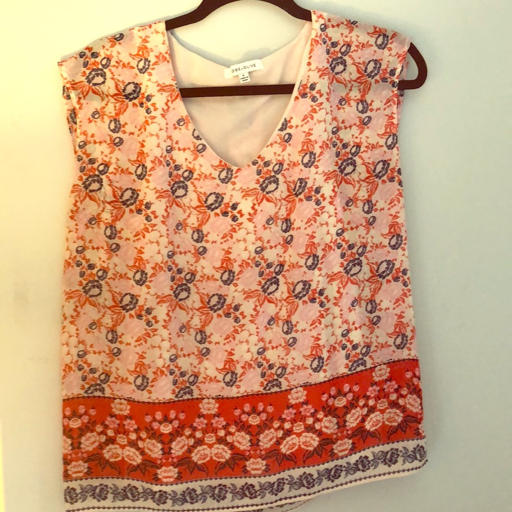 Rose and Olive Cap sleeve blouse